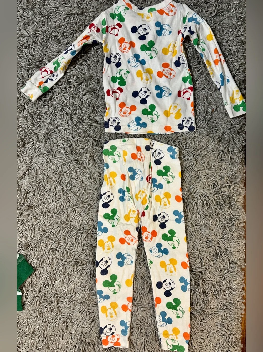 GAP Kids White Pajama Set with Multicolor Mickey Mouse Heads